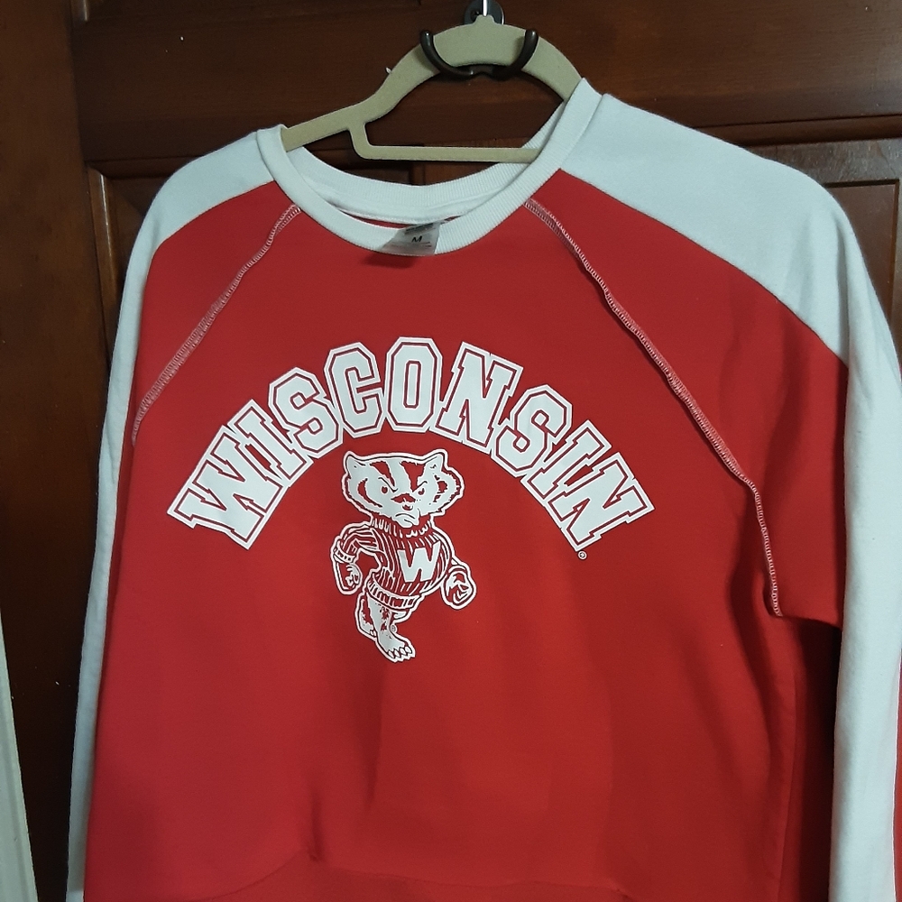 Wisconsin Red and White Cropped Sweatshirt Size M
